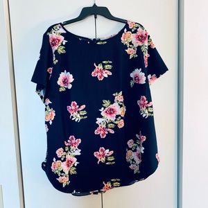 Ava & Viv Navy Floral Shirt